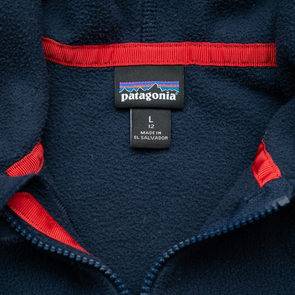 Patagonia‎ Kids' Micro D Snap-T Jacket Red Blue Youth L 12